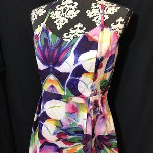 Willa Floral Print Bright Floral Tulip Zip Dress